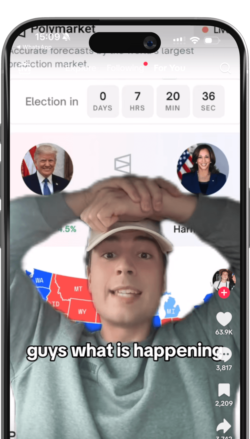 Polymarket app on iPhone